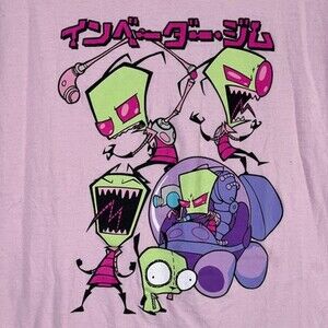 Invader Zim T-Shirt Nickelodeon Cartoon, Liscensed Pink Size XL